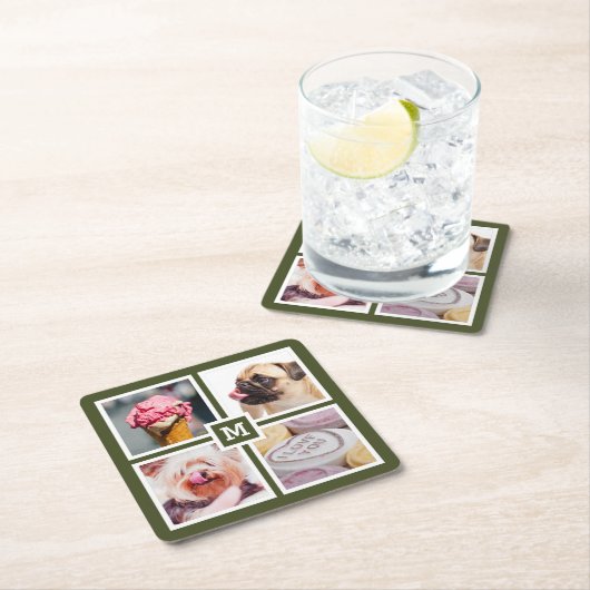 IHRE 4 FOTOS & MONOGRAMM Untersetzer (Vor Ort)