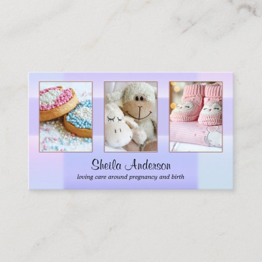 Ihre 4 Fotos Pastel Doula Midfrau Baby Services Visitenkarte (Vorderseite)