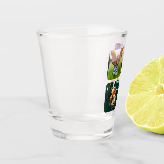 Ihre 4 Fotos Rundglas-Vorlage Schnapsglas (Links)