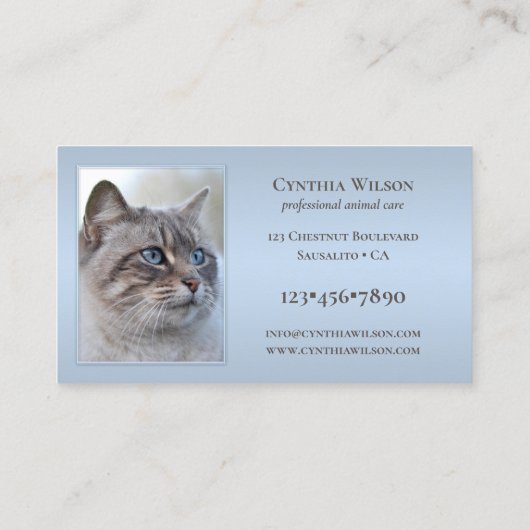 Ihre 4 Fotos Tierklinik oder Tierpflege Dusty Blue Visitenkarte (Rückseite)
