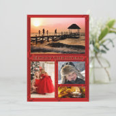 Ihre 5 Fotos Elegante Weihnachtskarte Feiertagskarte (Stehend Vorderseite)