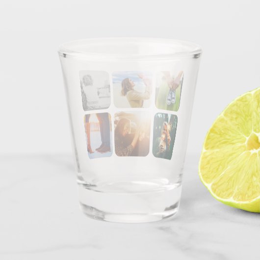 Ihre 6 Fotos Rundglas-Vorlage Schnapsglas (Rückseite)