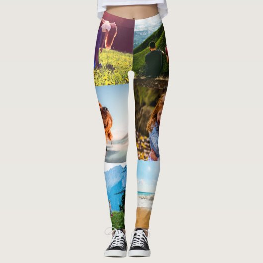 Ihre 6 Fotos Vorlagenrand Leggings drucken (Vorderseite)