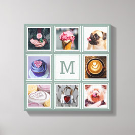 IHRE 8 FOTOS, MONOGRAMM & Sonderfarbe Leinwanddruck