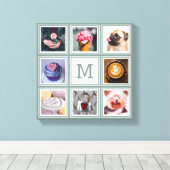 IHRE 8 FOTOS, MONOGRAMM & Sonderfarbe Leinwanddruck (Insitu (Holzboden))