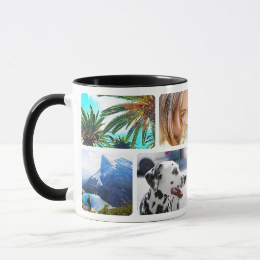 Ihre 8 Fotos Rounded Template Coated Tasse (Links)