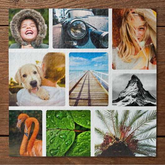 Ihre 9 Fotos Jigsaw Puzzle Collage Gerahmt White