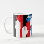 Ihre Abstimmung zählt Patriotische Hände Kaffeetasse (Links)