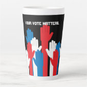 Ihre Abstimmung zählt Patriotische Hände Milchtasse (Vorderseite)