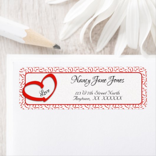 Ihre Adresse | Red Open Valentine's Heart Pattern (Insitu)