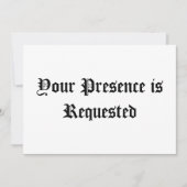 Ihre Anwesenheit wird beantragt (Vorderseite)