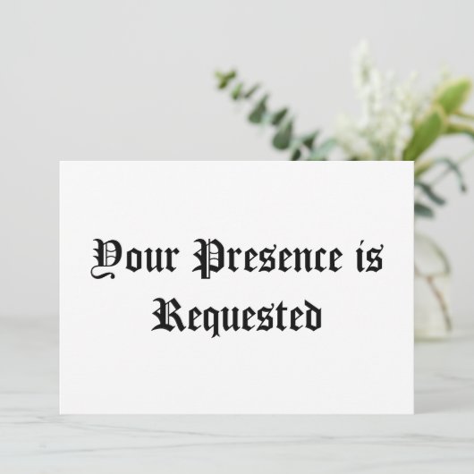 Ihre Anwesenheit wird beantragt (Stehend Vorderseite)