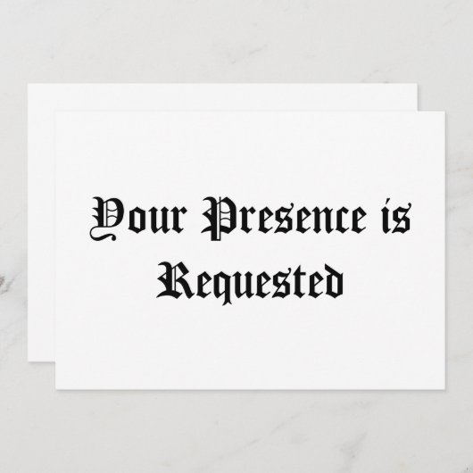 Ihre Anwesenheit wird beantragt (Vorne/Hinten)