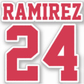 Ihre benutzerdefinierte Jersey-Nummer und Ihr Name Aufkleber (Vorderseite)