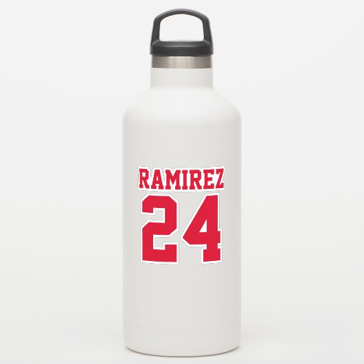 Ihre benutzerdefinierte Jersey-Nummer und Ihr Name Aufkleber (Wassserflasche)