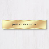 Ihre benutzerdefinierte Text-Imitate Gold-Vorlage  Türschild (Vorderseite )