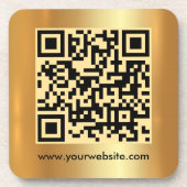 Ihre benutzerdefinierte Text QR Code Gold Square V Getränkeuntersetzer (Vorderseite)