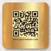 Ihre benutzerdefinierte Text QR-Code-Vorlage Gold- Getränkeuntersetzer (Vorderseite)