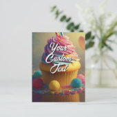 Ihre benutzerdefinierte Textglücksvorlage Geburtst Feiertagspostkarte (Stehend Vorderseite)