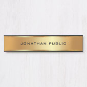 Ihre benutzerdefinierte Textvorlage Schwarz & Gold Türschild (Vorderseite )