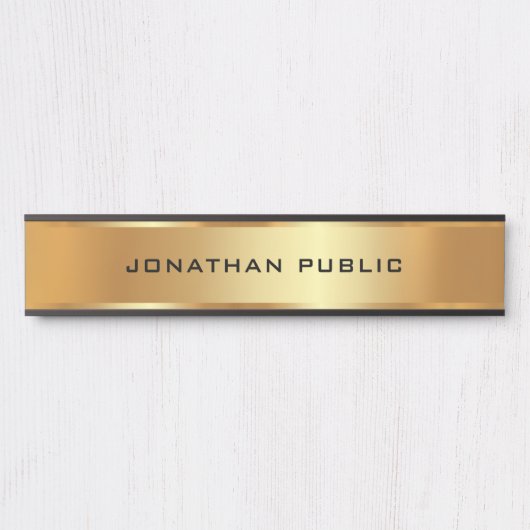 Ihre benutzerdefinierte Textvorlage Schwarz & Gold Türschild (Vorderseite )