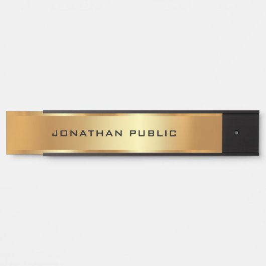 Ihre benutzerdefinierte Textvorlage Schwarz & Gold Türschild (Vorderseite )