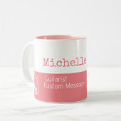 ihre berufliche (Gitarrist) halbrosa Halbweiß Zweifarbige Tasse (Vorderseite Links)