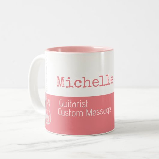 ihre berufliche (Gitarrist) halbrosa Halbweiß Zweifarbige Tasse (Vorderseite Links)