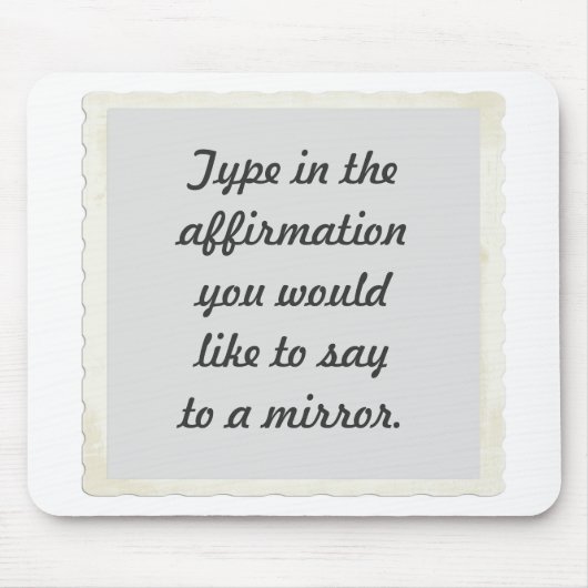 Ihre Bestätigung auf einem Spiegeldesign, Mousepad (Vorne)