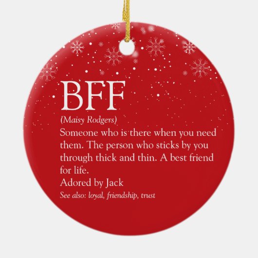 Ihre BESTE FREUNDIN Best Friend Definition Foto Sc Keramik Ornament (Hinten)