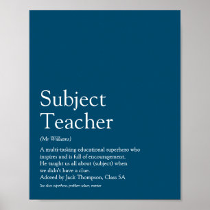 Ihre beste Lehrer-Definition Typografischer Spaß B Poster