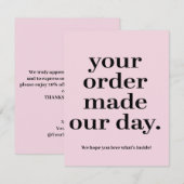 IHRE BESTELLUNG ERMÖGLICHTE UNSERE TÄGLICHE UNTERN BEGLEITKARTE (Vorne/Hinten)