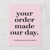 IHRE BESTELLUNG ERMÖGLICHTE UNSERE TÄGLICHE UNTERN BEGLEITKARTE (Vorderseite)