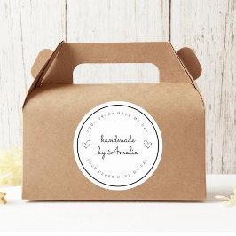 "Ihre Bestellung macht meinen Tag | Handmade mit I Runder Aufkleber