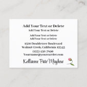 Ihre bezaubernde Serie Visitenkarte (Rückseite)