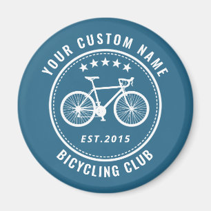 Ihre Bike Club Familie oder Standort Name Aqua Blu Magnet