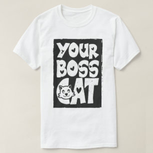 Ihre Boss-Katze in Weiß T-Shirt