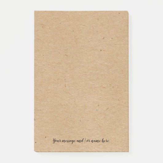 Ihre Botschaft Rustikal Kraft Papier Stil Post-it Klebezettel (Vorderseite)