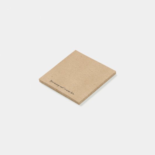 Ihre Botschaft Rustikal Kraft Papier Stil Post-it Klebezettel (angewinkelt)