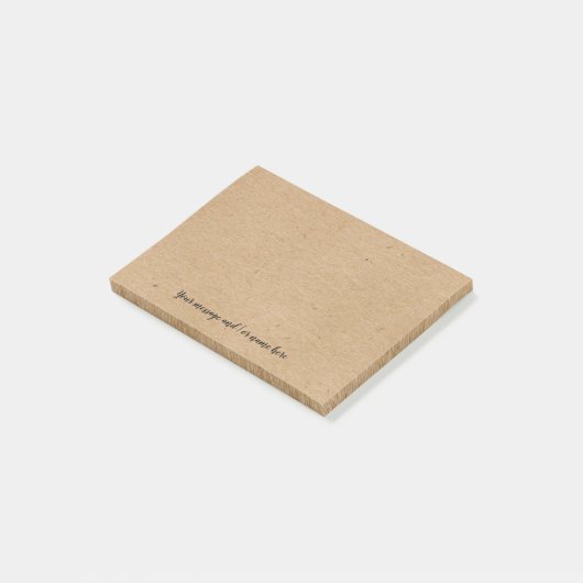Ihre Botschaft Rustikal Kraft Papier Stil Post-it Klebezettel (angewinkelt)