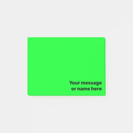 Ihre Botschaft Vibrannt Bright Bold Green Post-it Klebezettel (Vorderseite)