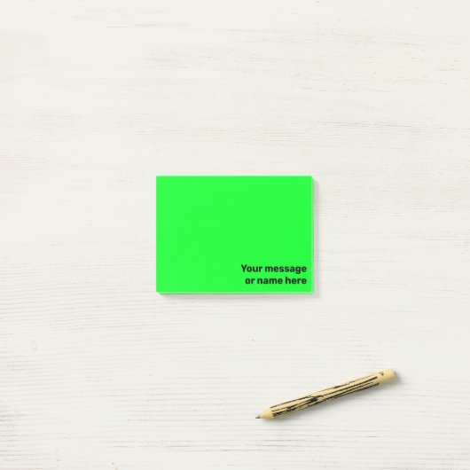 Ihre Botschaft Vibrannt Bright Bold Green Post-it Klebezettel (Auf Schreibtisch)