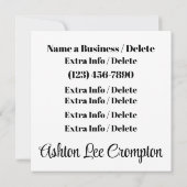 Ihre Business-Flat-Karte Einladung (Rückseite)