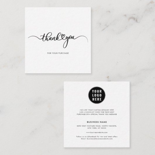 Ihre Business-Logos-Liste Vielen Dank Mitteilungskarte (Vorne/Hinten)