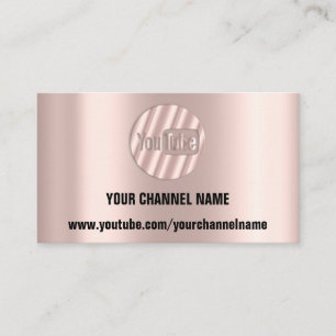 IHRE CHANNEL NAME YOUTUBER LOGO QR ROSE STRIPEN BU VISITENKARTE