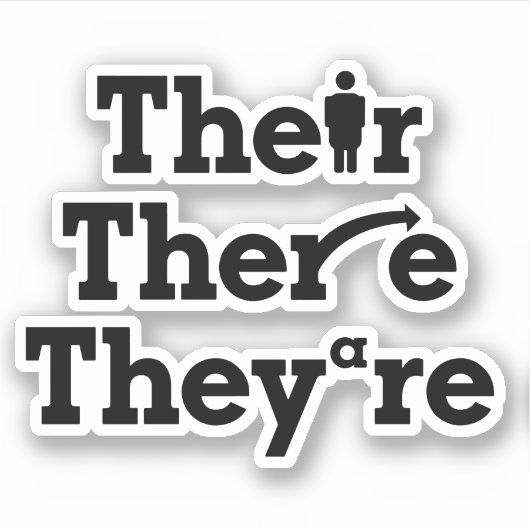 "Ihre, da, sie sind." Aufkleber (Vorderseite)