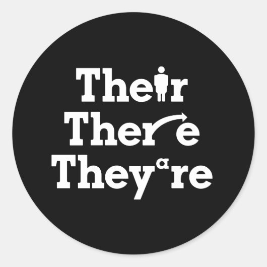 "Ihre, da, sie sind." Runder Aufkleber (Vorderseite)