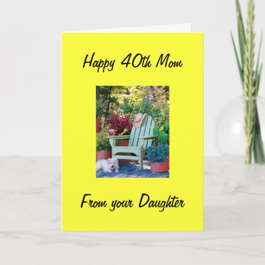 IHRE DAUGHTER LIEBEN SIE MAMA 40. KARTE (Vorderseite)