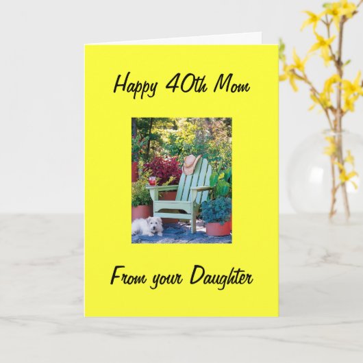 IHRE DAUGHTER LIEBEN SIE MAMA 40. KARTE (Gelbe Blume)