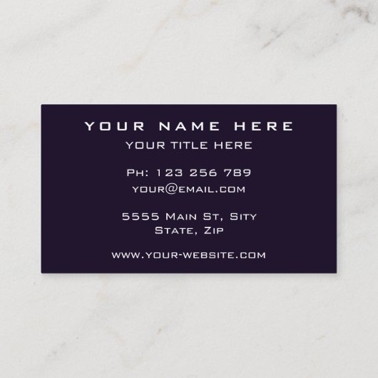 Ihre Design-Werbegeschenkkarte wählen Sie Farbe Visitenkarte (Rückseite)